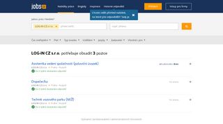 
                            10. Firma LOG-IN CZ s.r.o. – Jobs.cz – Aktuální nabídka práce od ...