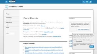 
                            8. Firma Remota | Assistenza Clienti