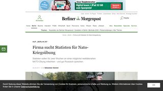 
                            12. Firma sucht Statisten für Nato-Kriegsübung - Berlin - Aktuelle ...