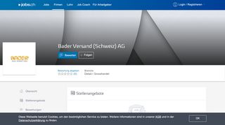 
                            10. Firmenportrait von Bader Versand (Schweiz) AG auf jobs.ch
