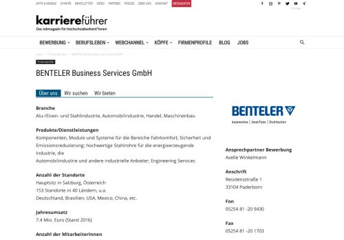 
                            7. Firmenprofil Benteler Deutschland GmbH - Karriereführer