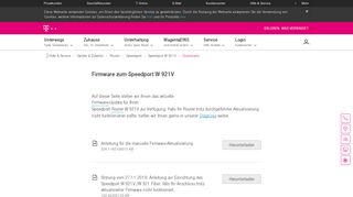 
                            7. Firmware Speedport W 921V | Telekom Hilfe