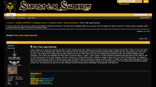 
                            5. First 7 Day Login Rewards - Sinister Swarm