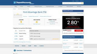 
                            6. First Advantage Bank (TN) Reviews and Rates - Deposit Accounts