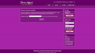 
                            2. First Affair - Forgotten your Password? - Casual Dating