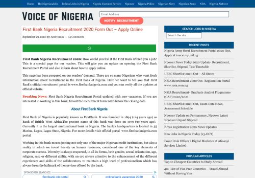 
                            7. First Bank Nigeria Recruitment 2019 Registration at Portal www ...