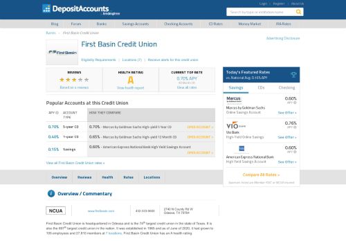 
                            12. First Basin Credit Union Reviews and Rates - Texas - Deposit Accounts