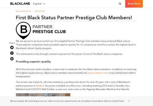 
                            8. First Black Status Partner Prestige Club Members! - Blacklane blog