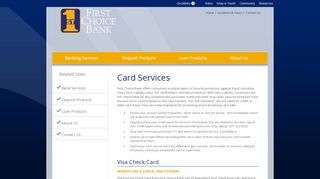 
                            10. First Choice Bank - Card Services