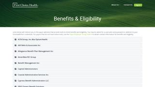 
                            12. First Choice Health - Benefits & Eligibility
