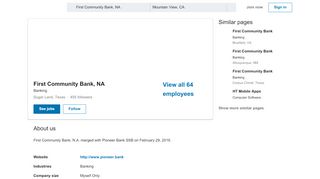 
                            7. First Community Bank, NA | LinkedIn