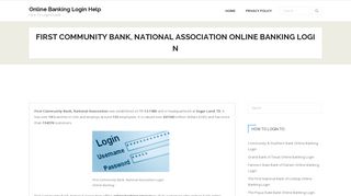 
                            9. First Community Bank, National Association Online Banking Login ...