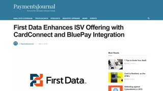 
                            10. First Data Enhances ISV Offering with CardConnect and BluePay