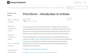 
                            13. First Direct - help connecting – Money Dashboard Support