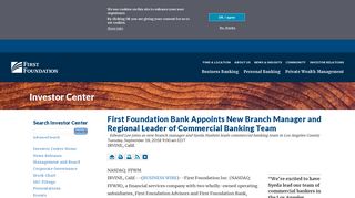 
                            9. First Foundation Bank Appoints New Branch Manager and Regional ...