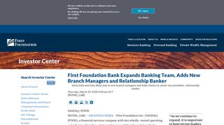 
                            10. First Foundation Bank Expands Banking Team, Adds New Branch ...