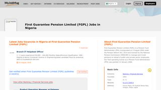 
                            7. First Guarantee Pension Limited (FGPL) Jobs and Vacancies in ...