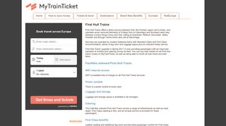 
                            6. First Hull Trains - MyTrainTicket