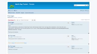 
                            1. First login - Mantis Bug Tracker - Forums