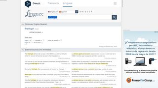 
                            8. first login - Spanish translation – Linguee