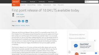 
                            12. First point release of 18.04 LTS available today | Ubuntu blog