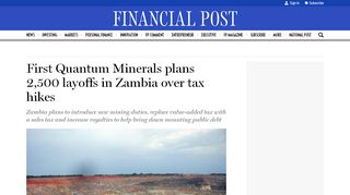 
                            10. First Quantum Minerals plans 2,500 layoffs in Zambia over tax hikes ...