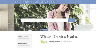 
                            2. FIRST SERVICE FAQs & SUPPORT – Hier können Sie in unseren ...