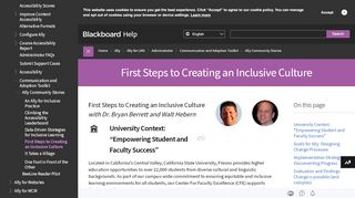 
                            9. First Steps to Creating an Inclusive Culture | Blackboard Help