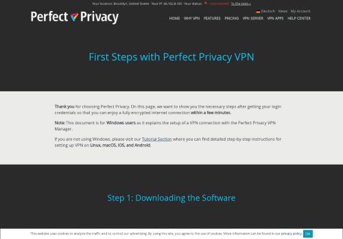 
                            2. First Steps with Perfect Privacy VPN