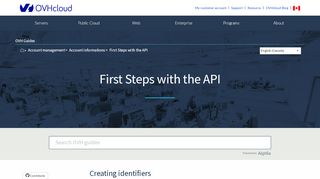 
                            2. First Steps with the API | OVH Guides