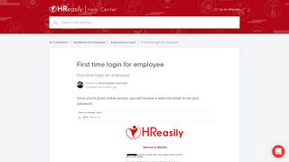 
                            13. First time login for employee | HReasily Help Center