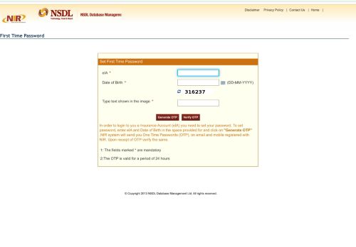 
                            10. First Time Login Password Set - NIR Login