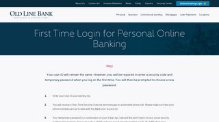 
                            11. First Time Login - Personal Banking - Phase 2 | Old Line Bank