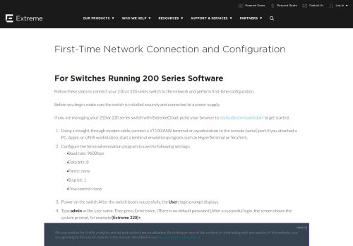 
                            5. First-Time Network Connection and Configuration - Extreme Networks