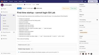 
                            2. First time startup - cannot login Git Lab (#3760) · Issues · GitLab.org ...