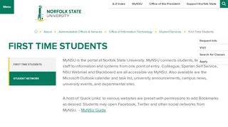 
                            12. First Time Students - Norfolk State University