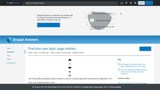 
                            9. First time user login, page redirect - Drupal Answers