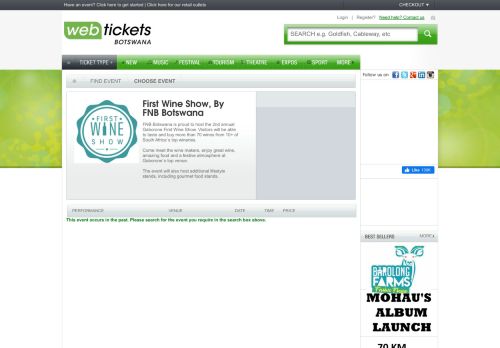 
                            8. First Wine Show, By FNB Botswana Tickets