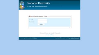 
                            1. First Year Honours Examination - Login Form