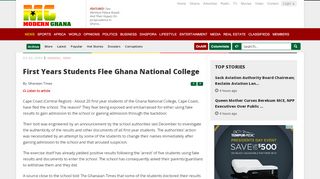 
                            9. First Years Students Flee Ghana National College - Modern Ghana