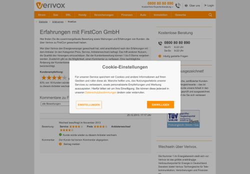 
                            7. FirstCon: Meinungen, Erfahrungen, Bewertungen - Verivox