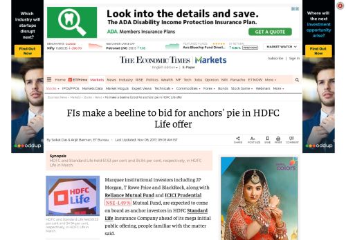 
                            12. FIs make a beeline to bid for anchors' pie in HDFC Life offer