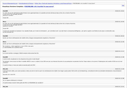 
                            10. FISCONLINE: chi è iscritto? A cosa serve? [Archivio] - Forum di ...