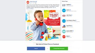 
                            7. Fisher-Price - Want to try out new Fisher-Price products... | Facebook