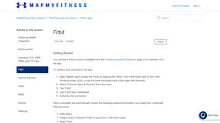 
                            9. Fitbit – MapMyFitness Help & Support