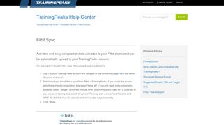 
                            7. Fitbit Sync – TrainingPeaks Help Center