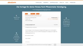 
                            13. Fitness Park Pfitzenmeier direkt online kündigen - Aboalarm