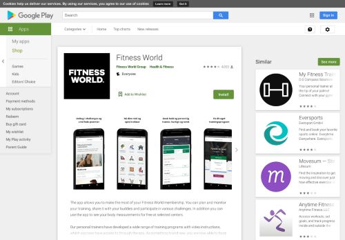 
                            9. Fitness World – Apps i Google Play
