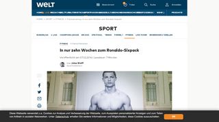 
                            11. Fitnesstraining : In nur zehn Wochen zum Ronaldo-Sixpack - WELT