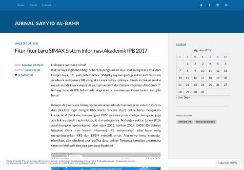 
                            5. Fitur-fitur baru SIMAK Sistem Informasi Akademik IPB 2017 – Jurnal ...